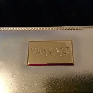 VERSACE Parfums Gold Travel pochette hand bag w/handle clutch